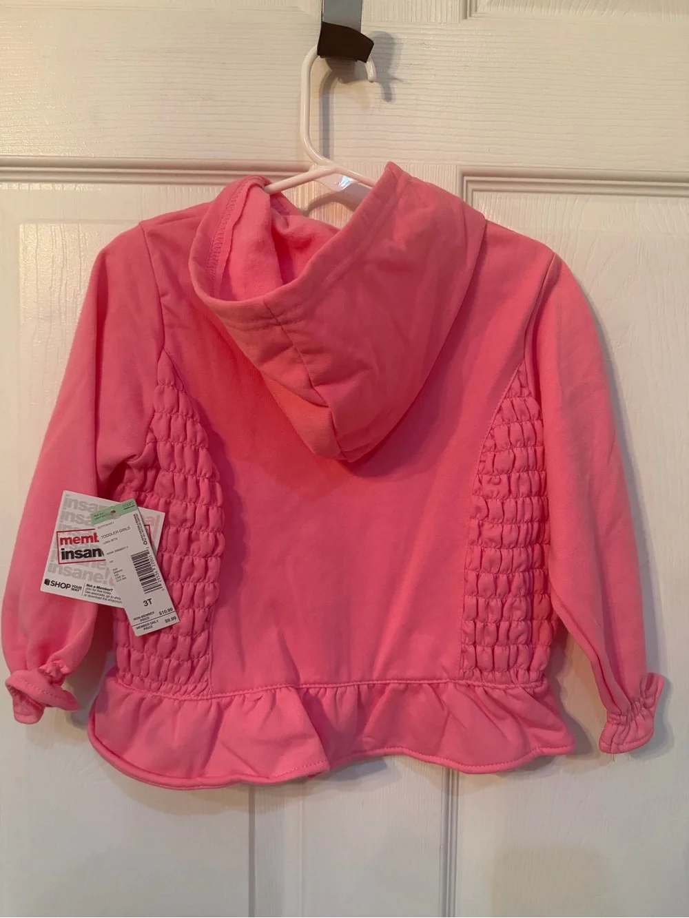 Pink Heart Embroidered Zip Hoodie With Pants Set
